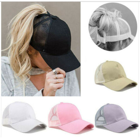 Gorra de béisbol con cola de caballo para hombre y mujer, gorro de béisbol con cola de caballo, malla deportiva para el sol, Snapback, gorro de Hip Hop ► Foto 1/6