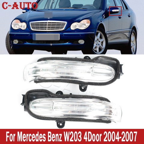 C-auto-luz de señalización para coche, ala de puerta para señal de giro de espejo retrovisor, indicador de lámpara lateral para Mercedes Benz W203 4 puertas 2013-2022 ► Foto 1/6