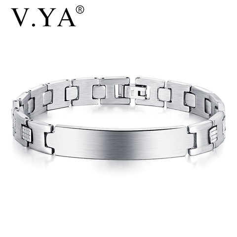 V.YA-brazalete con inscripción para hombre, pulsera de acero inoxidable, el mejor regalo de cumpleaños ► Foto 1/6