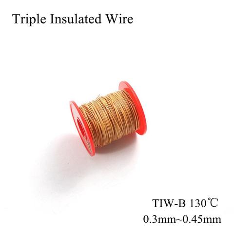Alambre Triple aislado de 0,3mm, 0,32mm, 0,35mm, 0,37mm, 0,4mm, Cable de bobinado de bobina de cobre desnudo, Cable TIW Tex ► Foto 1/6