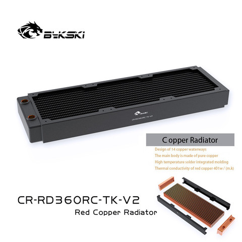 Bykski radiador de refrigeración de cobre 120/240/360mm 40cm de grosor, fila de enfriamiento de agua para disipador de calor enfriador de PC nueva llegada, CR-RD360RC-TK-V2 ► Foto 1/5