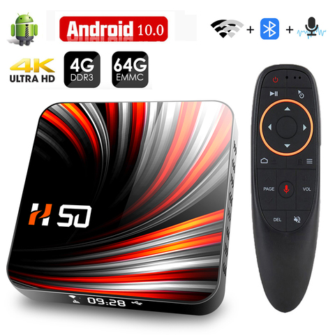 Reproductor multimedia 4K H.265 para TV, Android 10, 4GB, 32GB, 64GB, vídeo 3D, wi-fi 2,4 GHz, Bluetooth, dispositivo de TV inteligente ► Foto 1/6