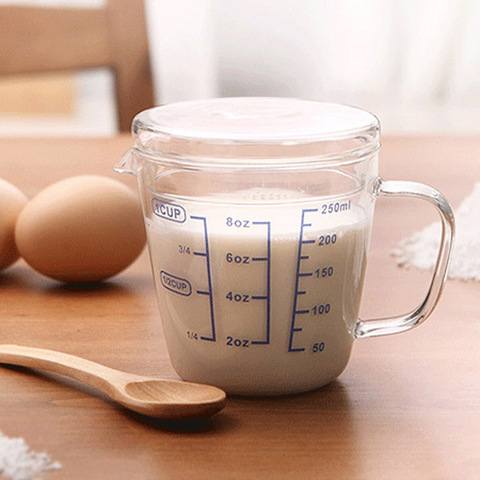 Taza medidora de vidrio resistente al calor para niños, vaso de leche, tazas de vidrio de borosilicato, jarra medidora de vidrio ► Foto 1/6