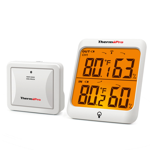 ThermoPro-termómetro Digital inalámbrico TP63C, higrómetro, medidor de humedad, estación meteorológica con luz trasera, 60M ► Foto 1/6