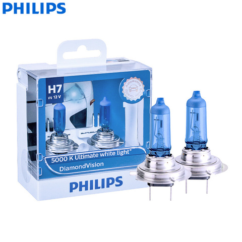 Philips-lámpara halógena de haz alto/bajo para coche, luz blanca fría H7 12V 55W PX26d 12972DVS2 5000K, doble paquete ► Foto 1/6