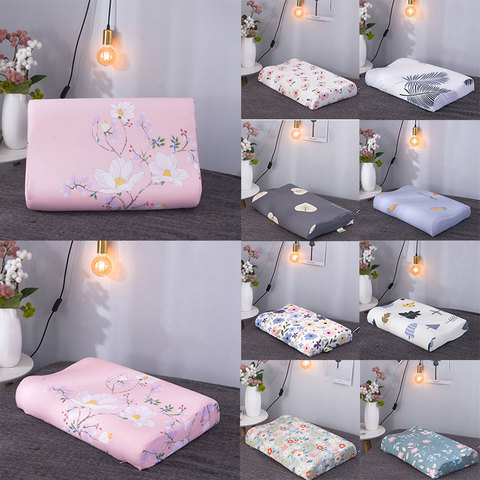 Fundas para almohadas suaves con estampado de flores, espuma viscoelástica de rebote lento, fundas de almohada con memoria para el cuello, funda de almohada de látex de 40x60cm ► Foto 1/6