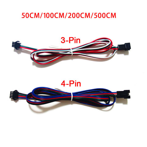 CM 100CM 200CM 500CM 3Pin 4Pin Cable de extensión 22AWG JST SM macho Cable macho a hembra Cable de conector ► Foto 1/6