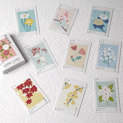 Lomo-Mini tarjeta de felicitación DIY, juego de 28 hojas, Serie de ramas de flores, tarjeta de felicitación, tarjeta de regalo de cumpleaños de 52x80mm ► Foto 1/4