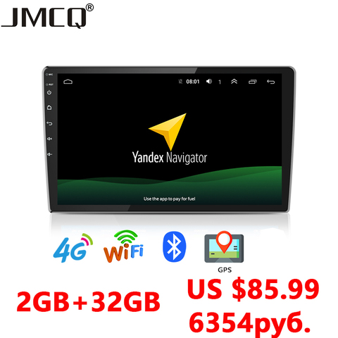 JMCQ-Radio Multimedia con GPS para coche, Radio con reproductor, navegador, 2 Din, Android, 2G + 32G, 9/10 pulgadas, FM, para Toyota, Volkswagen, Hyundai, Kia ► Foto 1/6