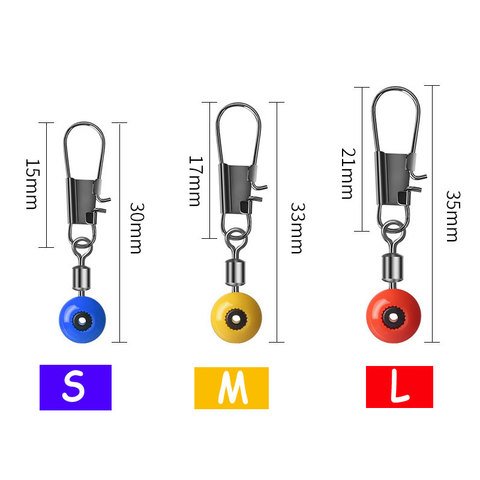 Flotador de pesca de 30 Uds., conectores de granos de espacio con Clips giratorios rodantes, accesorios para herramientas de pesca de agua salada S M L ► Foto 1/6