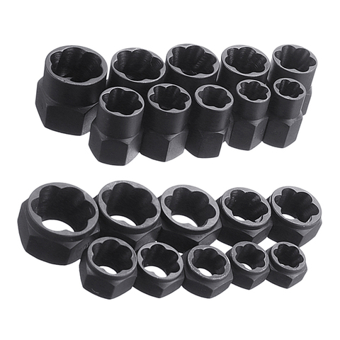 10 unids/set dañado pernos tuercas negro tuercas tornillos removedor Extractor de herramientas conjunto de herramienta de roscado Kit de coche Hub multipropósito tornillo ► Foto 1/6