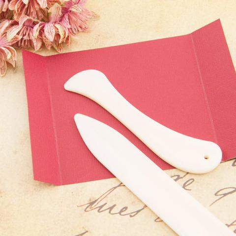 2 uds Carpeta de papel Creaser de plástico herramienta hueso puntuación plegable plegado Scrapbooking DIY hecho a mano encuadernación herramienta para tarjetas ► Foto 1/6