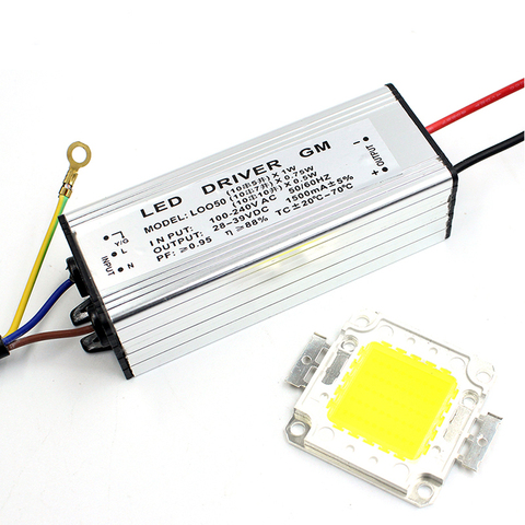 Vatio Real LED 10W 20W 30W 50W alta potencia lámpara LED COB Chip y controlador de fuente de alimentación LED 1Set para luz de inundación LED ► Foto 1/6