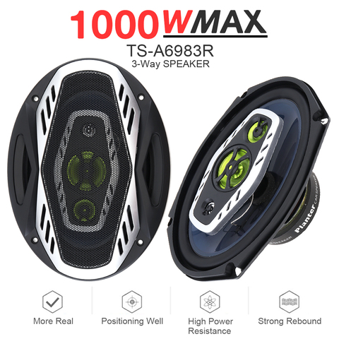 2 uds 1000W 6x9 pulgadas Altavoz del coche TS-A6983R 3 87dB coche Coaxial Audio de coche de música estéreo Frecuencia de rango completo altavoces Hifi ► Foto 1/6