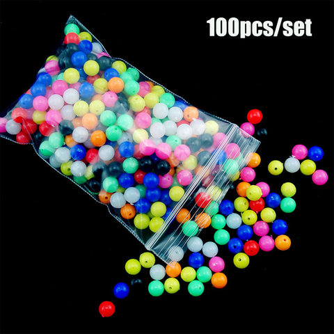 100 Uds redondo de colores mezclados PE plástico Cruz Stopper Beads carpa pesca aparejo cuentas cebos señuelos equipo de pesca al aire libre Accesorios ► Foto 1/6