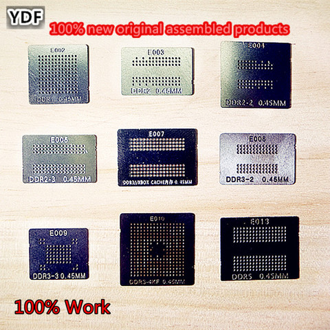 100%-plantillas de reparación BGA de calor para DDR1, DDR2, DDR3, DDR5, DDR2-3, DDR2-2, DDR3-2, 9 Uds., DDR3-3 ► Foto 1/1