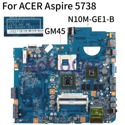 KoCoQin placa base de Computadora Portátil para ACER Aspire 5738 5738G DDR3 placa base 08245-1 JV50 MV MB 48.4CC01! 011 N10M-GE1-B GM45 ► Foto 1/6