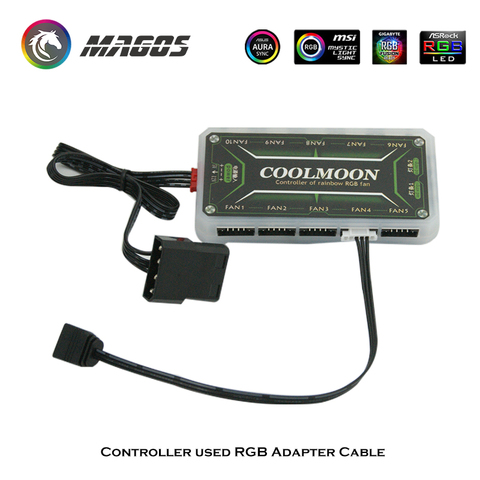 Controlador RGB Cable de sincronización se utiliza para la iluminación de la caja de Control 5V pequeño 6Pin Fan conectar a 3Pin(4-1) hombre-mujer de línea de adaptador ► Foto 1/5