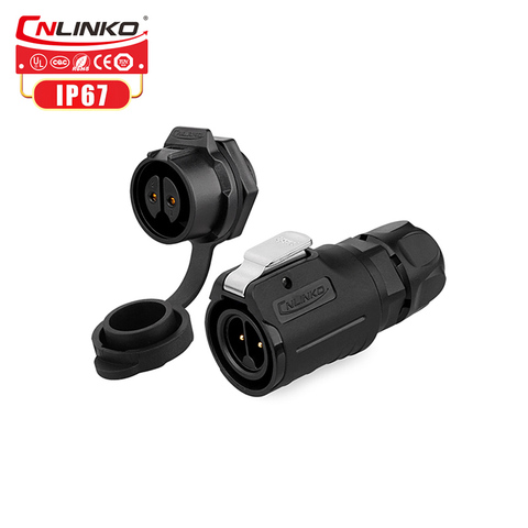 Conector plástico a prueba de agua de 2 pines Cnlinko M16 para pantalla LED conector IP67 10A conector de enchufe y enchufe ► Foto 1/6