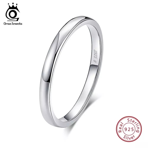 ORSA JEWELS-anillos de plata de ley 925 auténtica para hombre y mujer, sortija de boda, anillo para dedo, joyería para mujer, OSR74 ► Foto 1/6