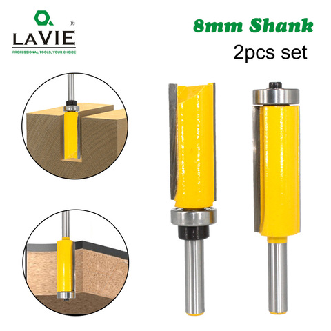 LAVIE 1pc 8mm de corte patrón Router Bit superior y cojinete inferior mm broca para fresa para madera cortadoras MC02214 ► Foto 1/6