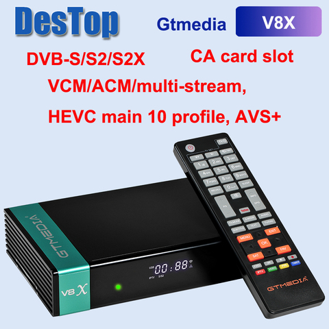 GTMedia-Decodificador digital de audio y video con wifi integrado, decodificador 1080P, DVB-S/S2/S2X, recibidor compatible con PowerVu, Bisskey, H.265, wifi integrado, actualización de V8 Nova ► Foto 1/6