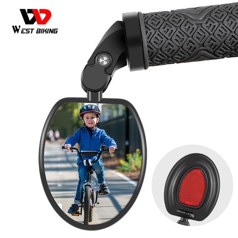 WEST BIKING-espejo retrovisor de ángulo amplio para bicicleta de montaña, manillar de bicicleta de carretera, rotación ajustable de 360 grados ► Foto 1/6