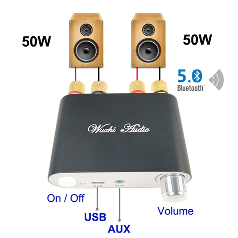 TPA3116-placa amplificadora de Audio para cine en casa, Mini Amplificador estéreo inalámbrico con Bluetooth 5,0, 2x50W, TPA3116D2 ► Foto 1/6