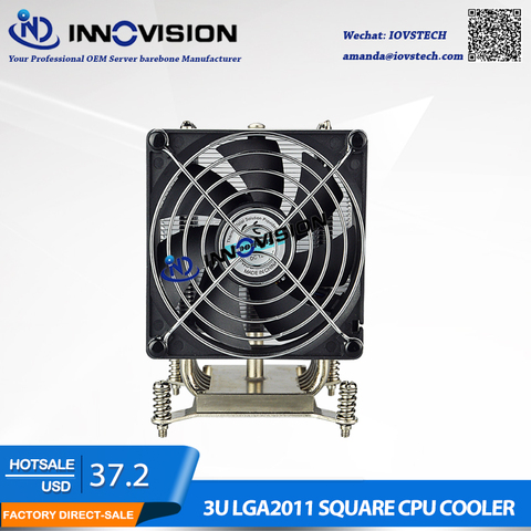 Disipador de calor cuadrado de alta calidad, 80x80mm, LGA2011/2066, con 5 tubos de calor para radiador de cpu de ordenador de servidor 3U/4U/5U/6U ► Foto 1/1