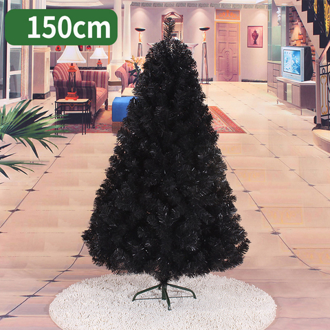 Árbol de Navidad artificial, decoraciones para árboles de Navidad, adornos con letras merry Christmas para adornos de Navidad para el hogar, color negro y azul, 150cm ► Foto 1/6