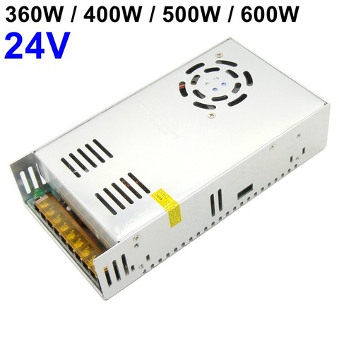 Fuente de alimentación conmutada de 24 V, 25A, 20A, 15A, 600W, 500W, 400W, 360W, transformadores de 110V, 220V, CA a CC, 24 voltios, SMPS para lámpara de tira LED ► Foto 1/6