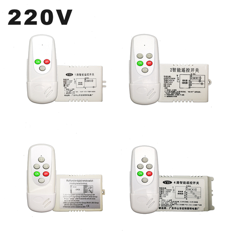 AC 220V 4 Forma de 5 secciones en/OFF multifunción Digital inteligente lámparas interruptor de Control remoto inalámbrico para lámpara de cristal para techo ► Foto 1/6