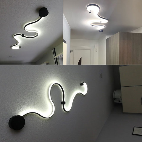 Lámparas De Pared Modernas de pared para dormitorio, sala de estar, habitación con balcón, decoración para el hogar, candelabro de Metal blanco y negro, accesorios de luces Led ► Foto 1/6