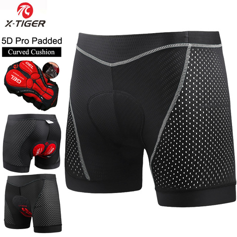 X Tiger hombres Ciclismo Ropa Interior Bicicleta de Montaña MTB Shorts Riding Bike Sport Ropa Interior Shorts de Compresión Medias 5D Acolchado ► Foto 1/6