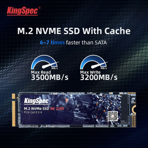 Kingspec-disco duro interno 512 para ordenador portátil, unidad de estado sólido con caché de alta velocidad, 2280 GB, M2, Dram, M2, PCIe, NVME, 1TB, 2TB ► Foto 1/6