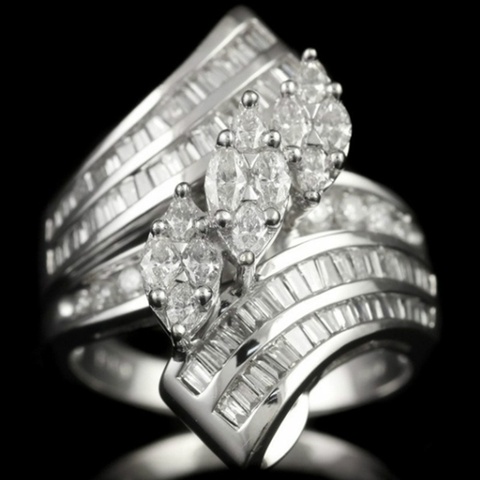 FDLK-anillo de compromiso de boda Irregular para mujer, Diamante de imitación blanco Natural, joyería ► Foto 1/4