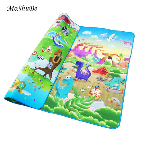 Baby Play Mat 200*180*0,5 cm alfombra de doble superficie bebé alfombra de coche + dinosaurio en desarrollo Mat para los niños Pad ► Foto 1/5