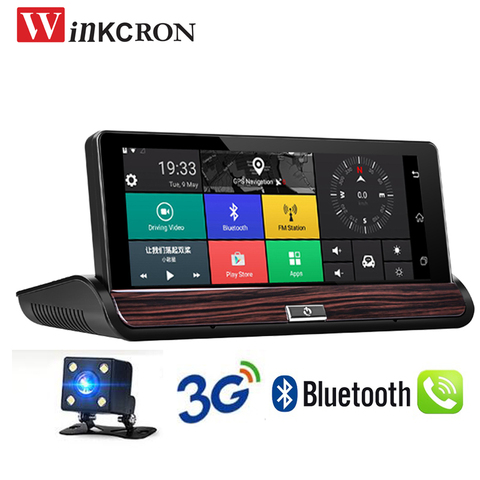 7 pulgadas 3G navegación GPS Android 5.0 Bluetooth WiFi tablero DVR FHD 1080 p Dash Cámara dual opcional retrovisor GPS mapa libre ► Foto 1/1