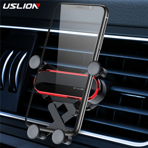 Soporte de teléfono Universal de la gravedad del coche de USLION soporte de ventilación del coche para iPhone 8 X XS Max Samsung Xiaomi teléfono móvil soporte de ► Foto 1/6