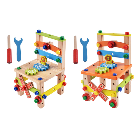 Build Your Chair Montessori Toys, juego de juguetes de desmontaje de silla bloques de rompecabezas para niños ► Foto 1/6