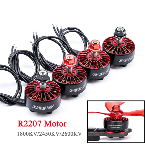 Motor sin escobillas para Dron de carreras con visión en primera persona, cuadricóptero R2207, 2207, 1800KV, 2450KV, 2600KV, CW/CCW, 4 unids/lote ► Foto 1/6