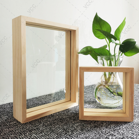 Marcos de madera de doble cara Aycrlic, marco de muestra de planta para flores prensadas, decoración de mesa de exhibición de hojas secas ► Foto 1/6