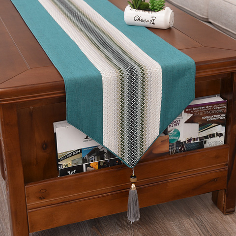 Caminos De mesa modernos e impermeables, camino De mesa ligero y lujoso De algodón y lino, estilo nórdico, para fiesta De boda, mesa De banquete ► Foto 1/6