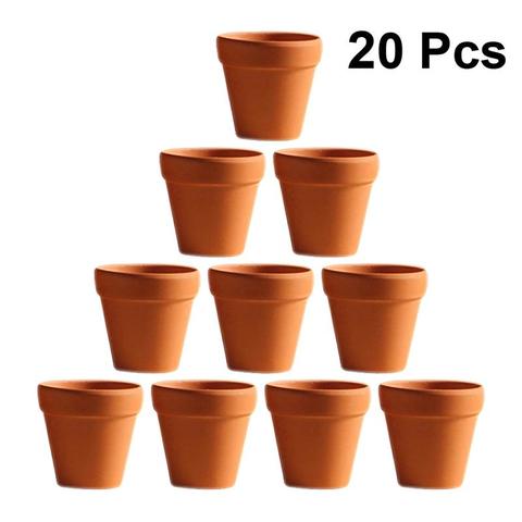 Maceta 20 piezas de cerámica roja para plantas de terracota, plantas suculentas agujero para maceta con cactus y (3x3cm) ► Foto 1/6