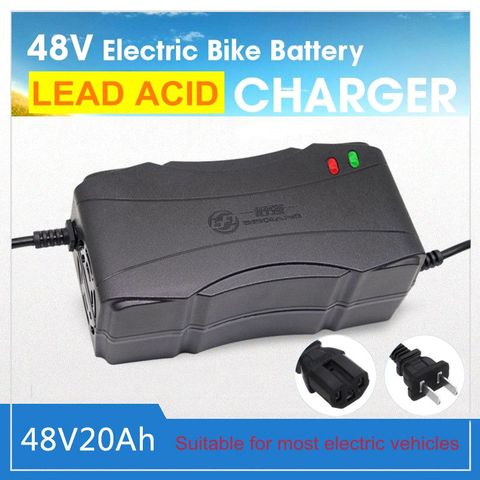 Cargador inteligente de 48V y 20AH para bicicleta eléctrica, adaptador de carga para patinete eléctrico, DC59V, 2.8AH, para acumuladores de batería de ácido de plomo húmedo seco ► Foto 1/6