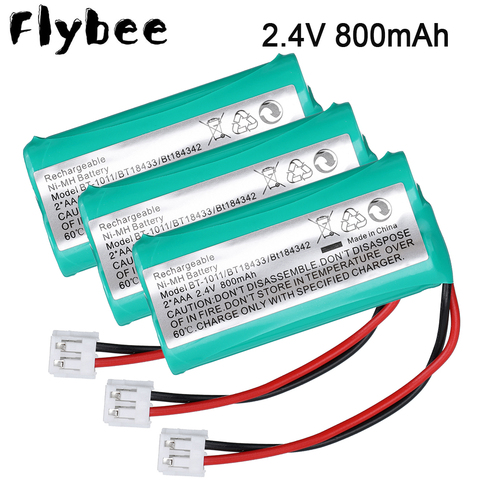 2/4/6/8/10 Uds 2 * AAA de 2,4 V 800mAh Ni-MH batería de la batería del teléfono para la Enciclopedia BT-1011 BT-1018 BT1011 BT1018 BT8001 BT-694 CPH-515D ► Foto 1/6