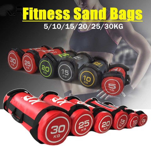 Bolsa de energía sin relleno para Fitness, 5/10/15/20/25/30KG, gimnasio, Crossfit, bolsa de arena para entrenamiento muscular de cuero PU, nueva ► Foto 1/6