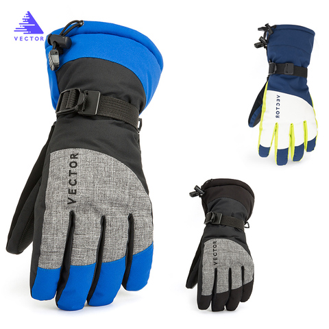 Guantes de esquí de PU Extra gruesos para invierno, nieve, deporte al aire libre, para mujeres, hombres, moto a prueba de viento, Snowboard impermeable ► Foto 1/5