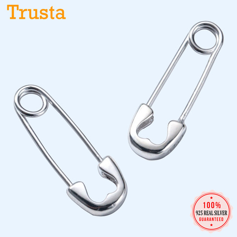 Trustdavis-pendiente de hebilla para la oreja con forma de Clip de papel, nuevo diseño creativo, joyería de plata de ley 925 para mujer, DA381, 1 par ► Foto 1/6