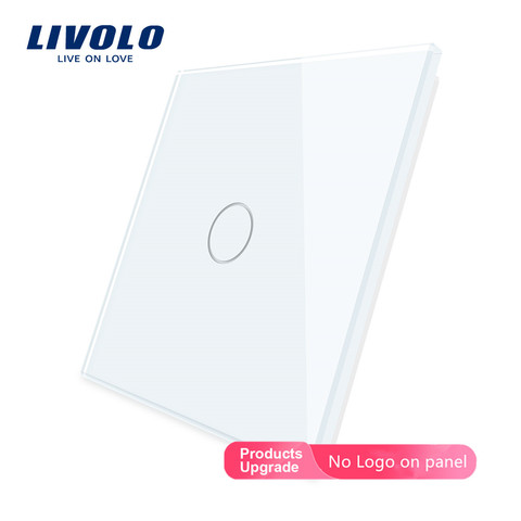 Livolo de lujo negro perlas de cristal de vidrio de 80mm * 80mm estándar de la UE Único Panel de vidrio para 1 pared táctil interruptor VL-C7-C1-11 ► Foto 1/6